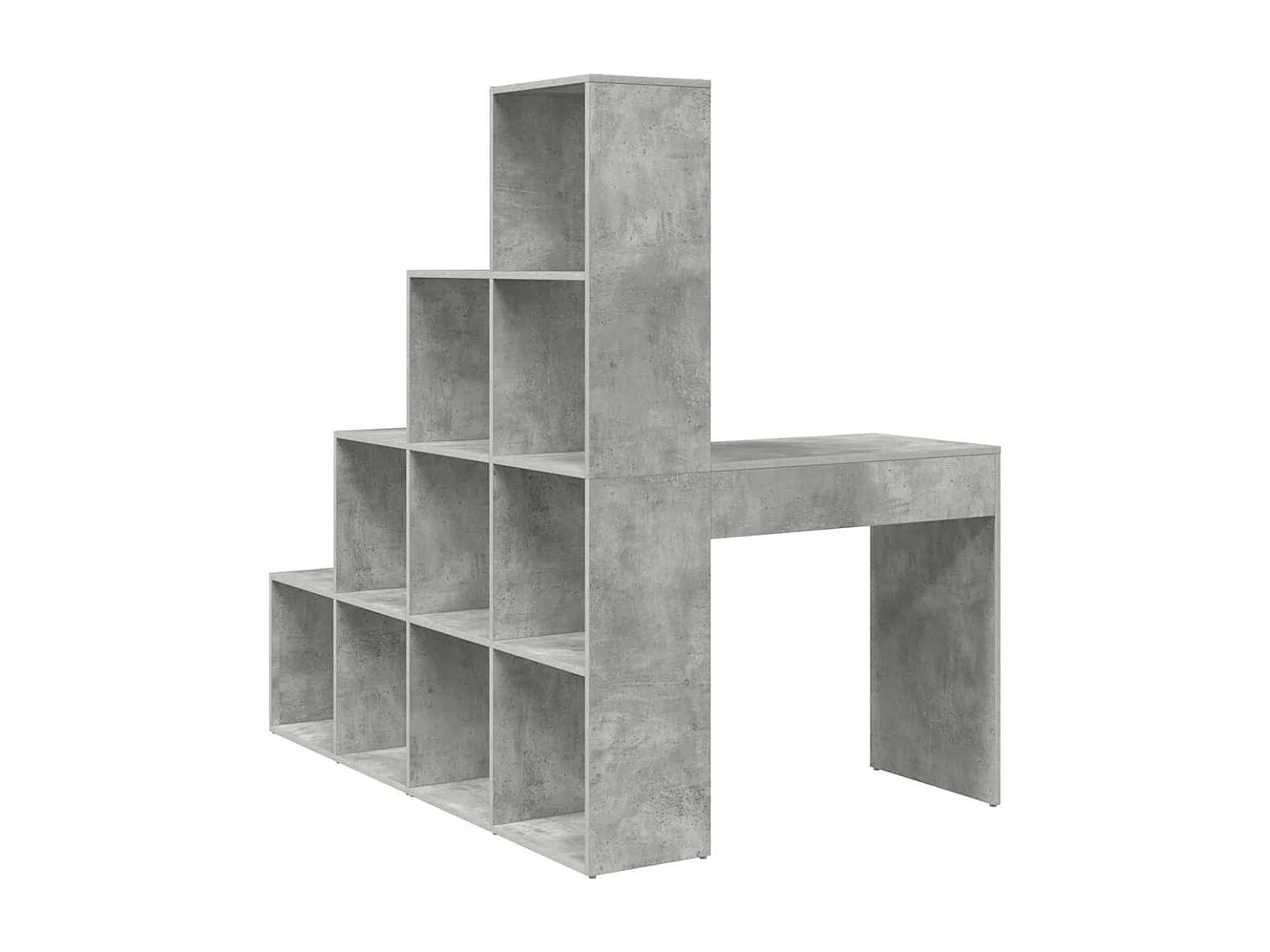 Bureau d'angle avec étagère Gris béton 101.5 x 149.5 x 149.5 cm