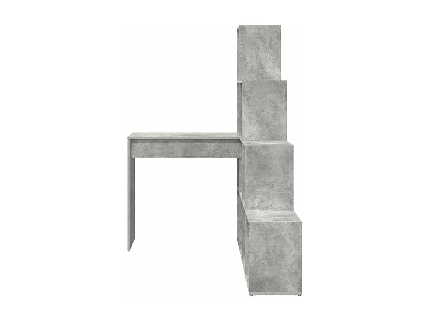 Bureau d'angle avec étagère Gris béton 101.5 x 149.5 x 149.5 cm
