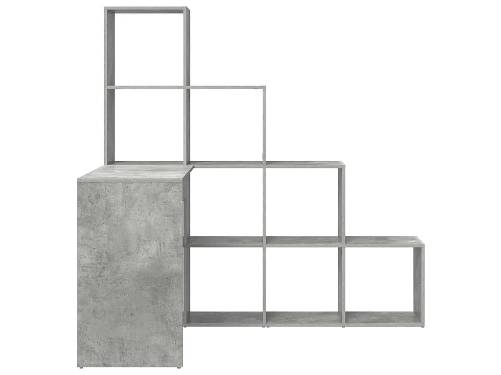 Scrivania angolare grigio cemento con ripiano 101,5 x 149,5 x 149,5 cm