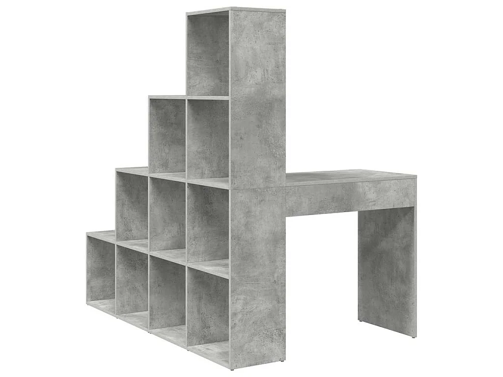 Scrivania angolare grigio cemento con ripiano 101,5 x 149,5 x 149,5 cm