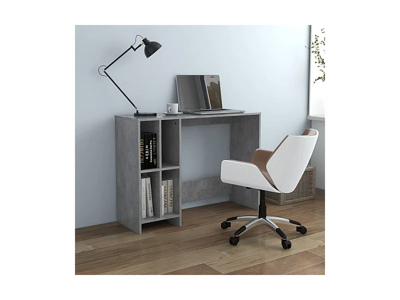 Scrivania per laptop in legno ingegnerizzato grigio cemento