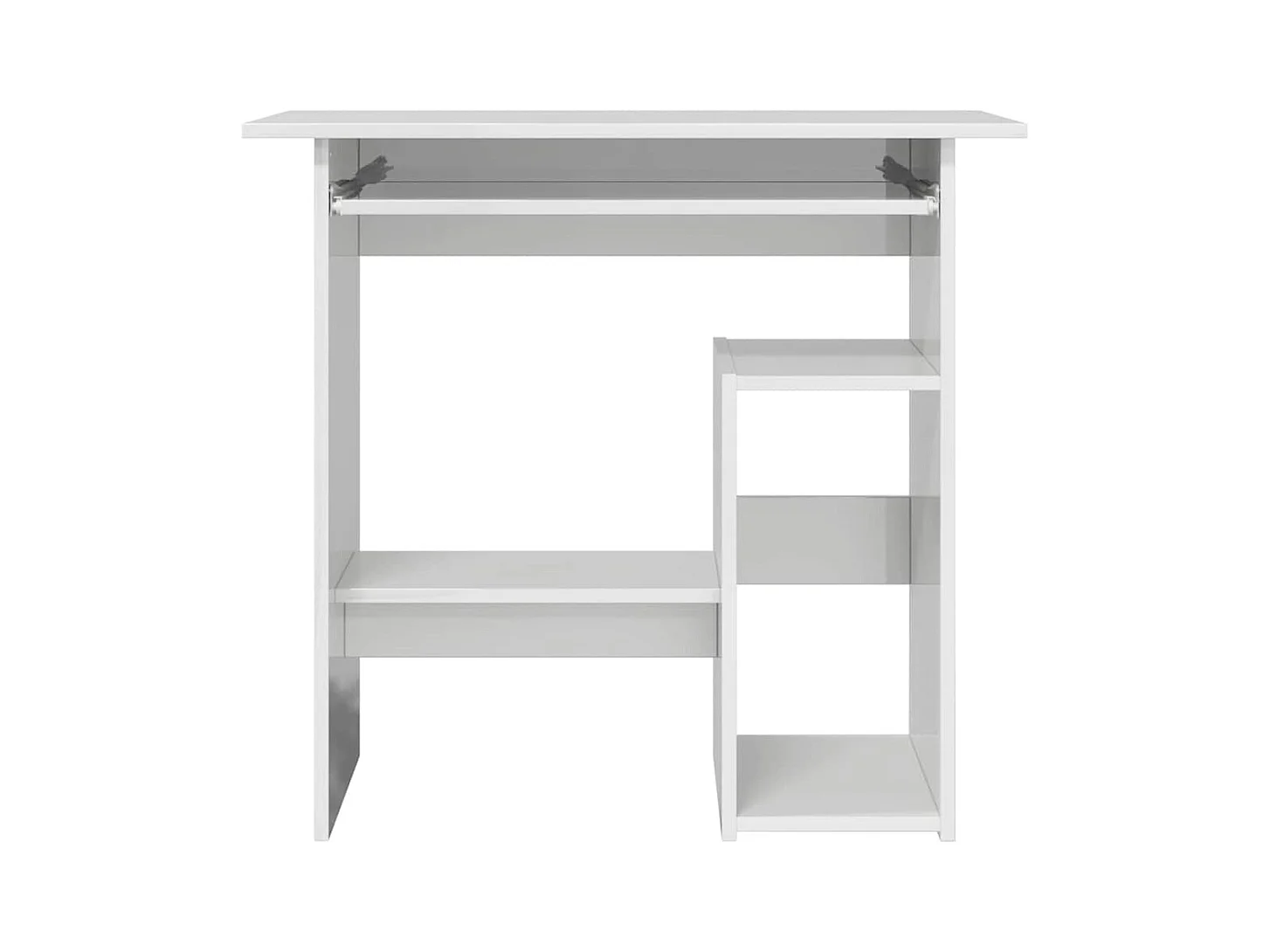 Bureau glanzend wit 80x45x74 cm bewerkt hout