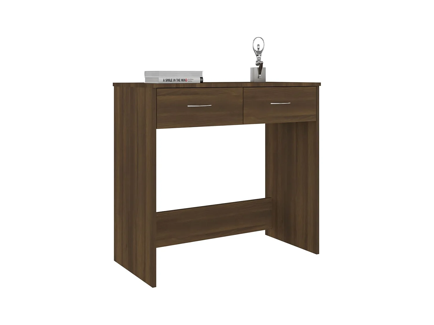 Bruin eiken bureau 80x40x75 cm bewerkt hout