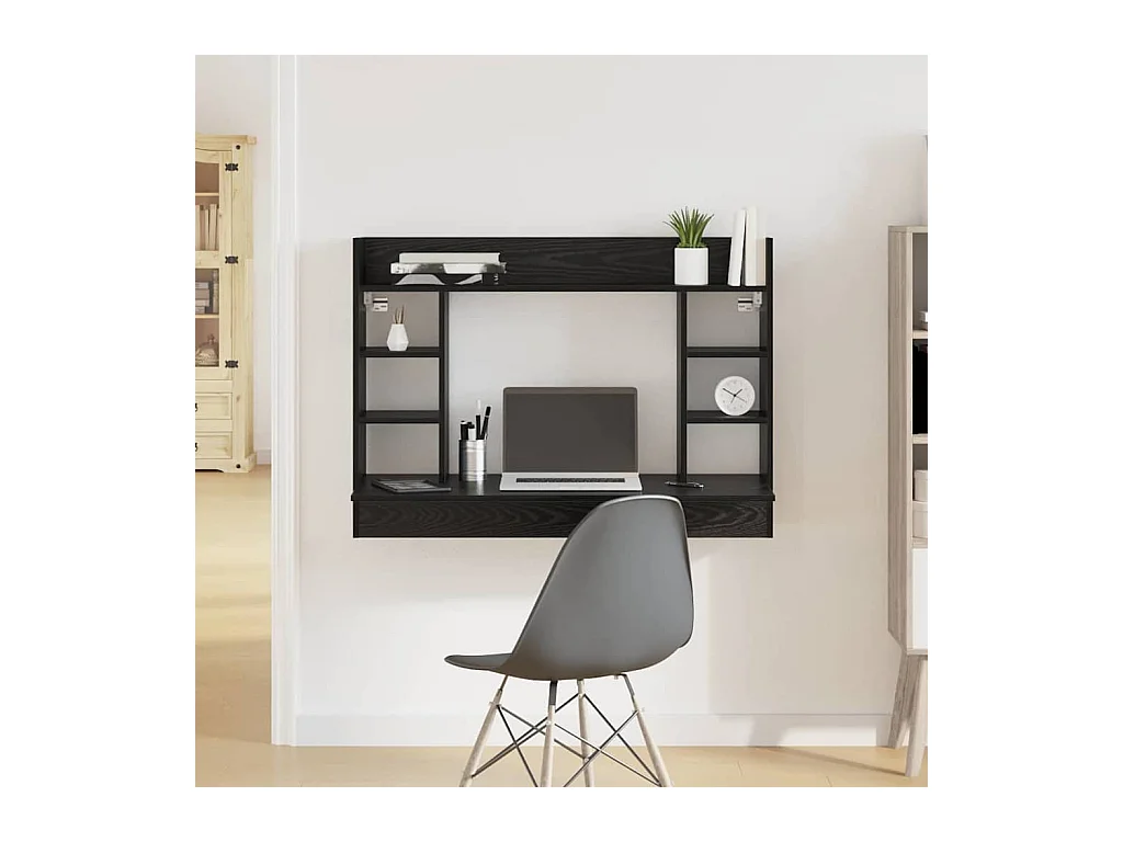 Bureau mural Chêne noir 105 x 48 x 75 cm Bois d'ingénierie