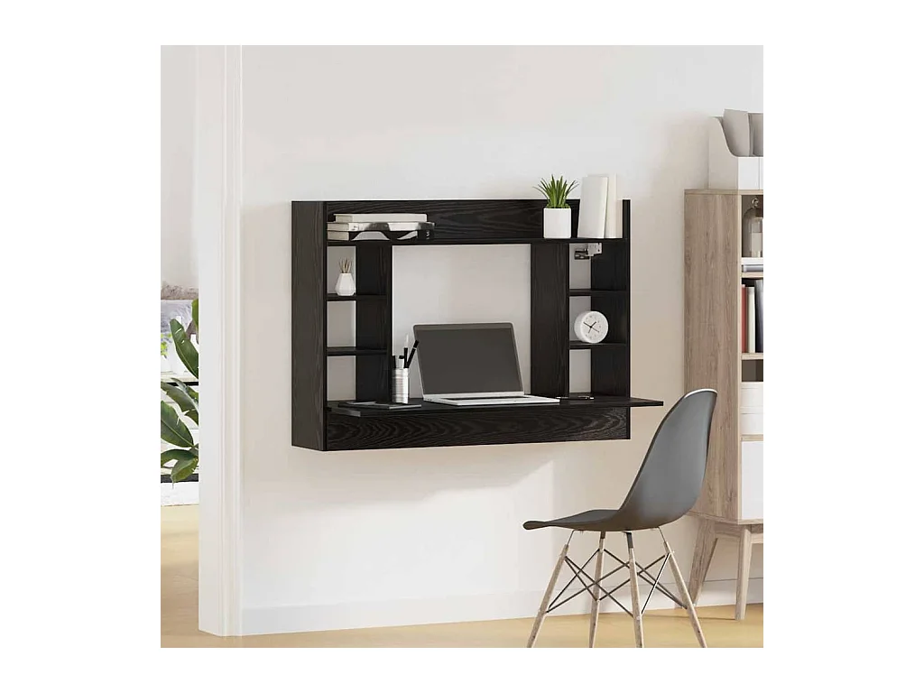 Bureau mural Chêne noir 105 x 48 x 75 cm Bois d'ingénierie