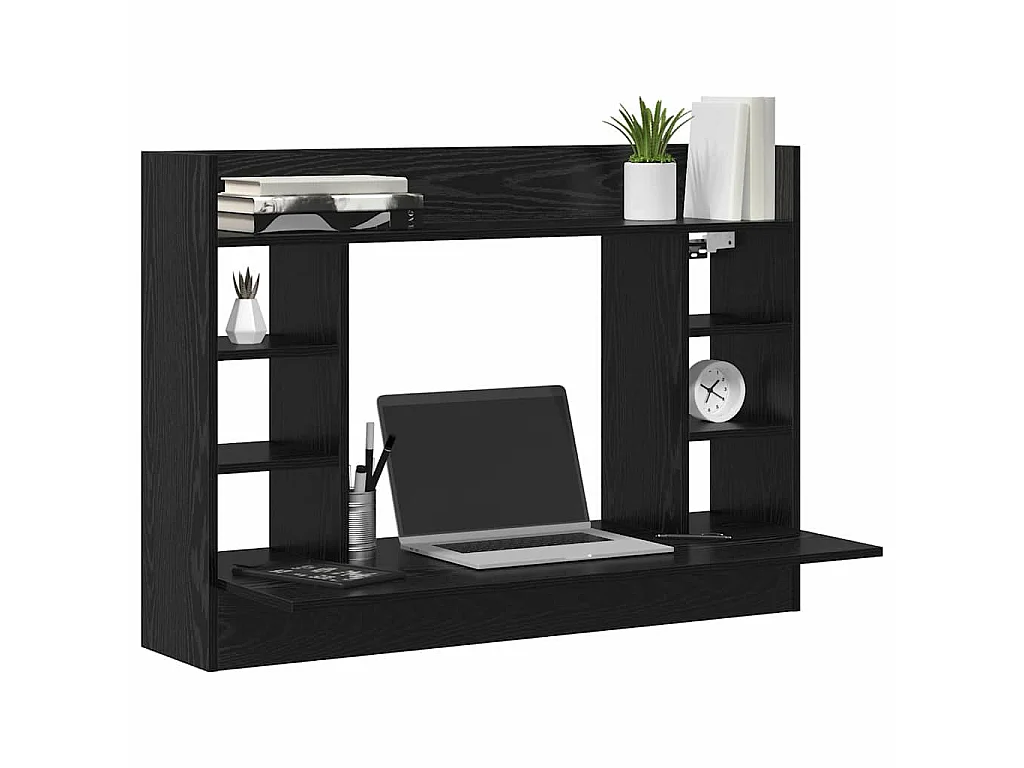 Scrivania da parete in rovere nero 105 x 48 x 75 cm in legno ingegnerizzato