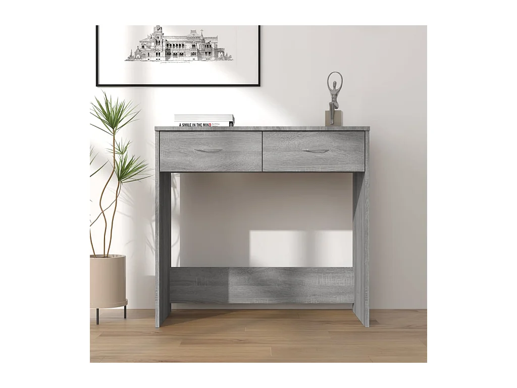 Sonoma grijs bureau 80x40x75 cm bewerkt hout