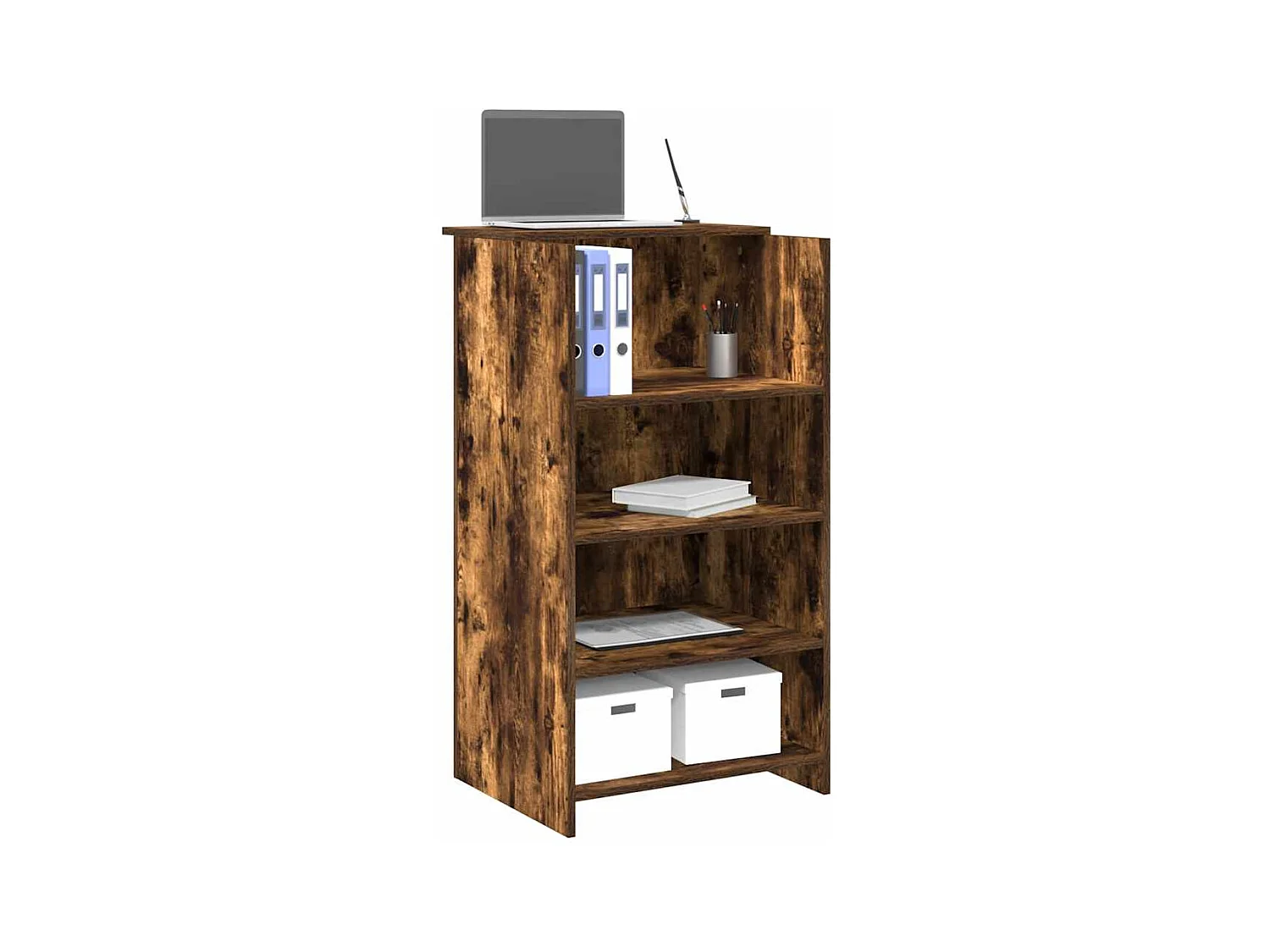 Bureau de réception chêne fumé 55x50x103,5 cm bois d'ingénierie