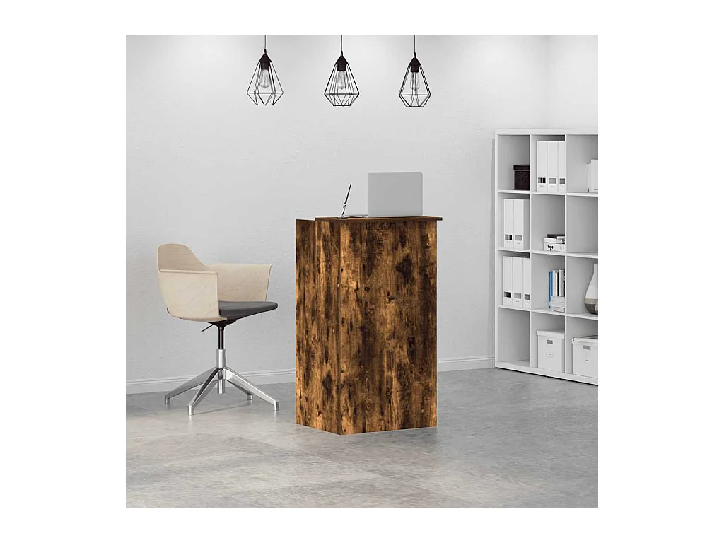 Bureau de réception chêne fumé 55x50x103,5 cm bois d'ingénierie
