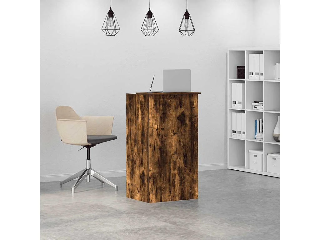 Bureau de réception chêne fumé 55x50x103,5 cm bois d'ingénierie