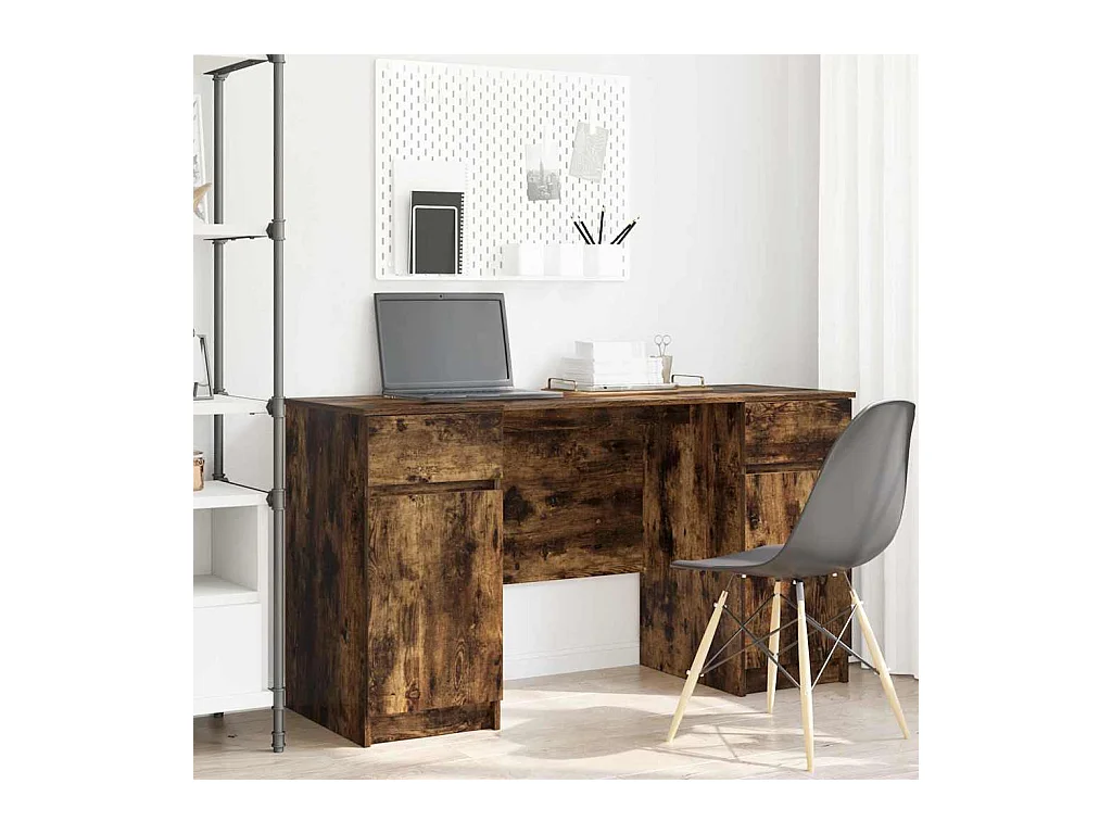 Scrivania con anta Rovere affumicato 140 x 49 x 76 cm Legno ingegnerizzato
