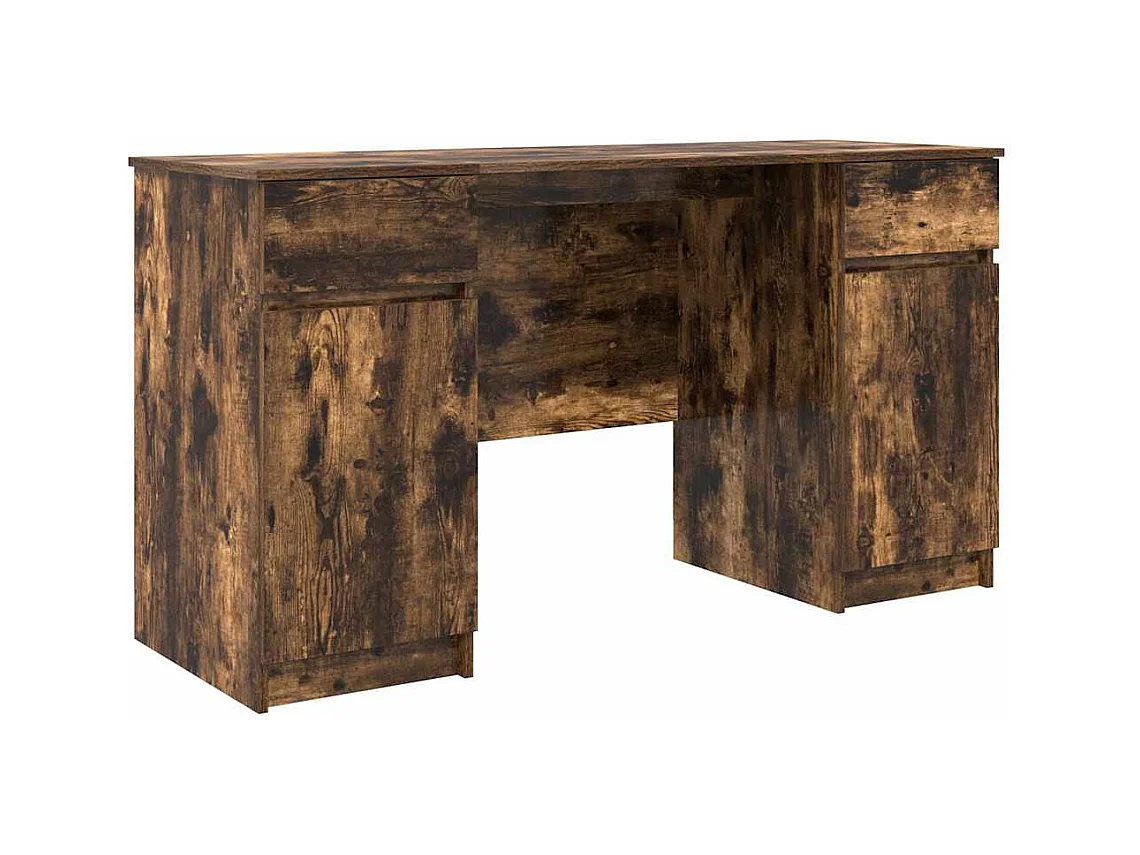 Scrivania con anta Rovere affumicato 140 x 49 x 76 cm Legno ingegnerizzato