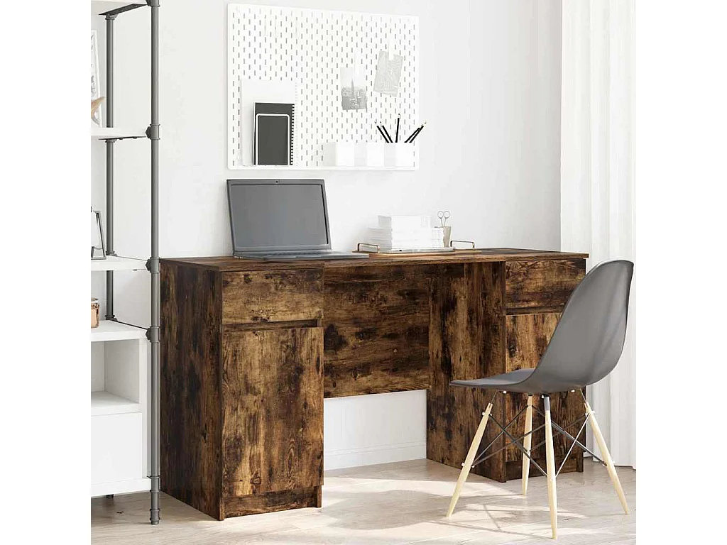 Bureau met deur Gerookt eikenhout 140 x 49 x 76 cm Technisch hout