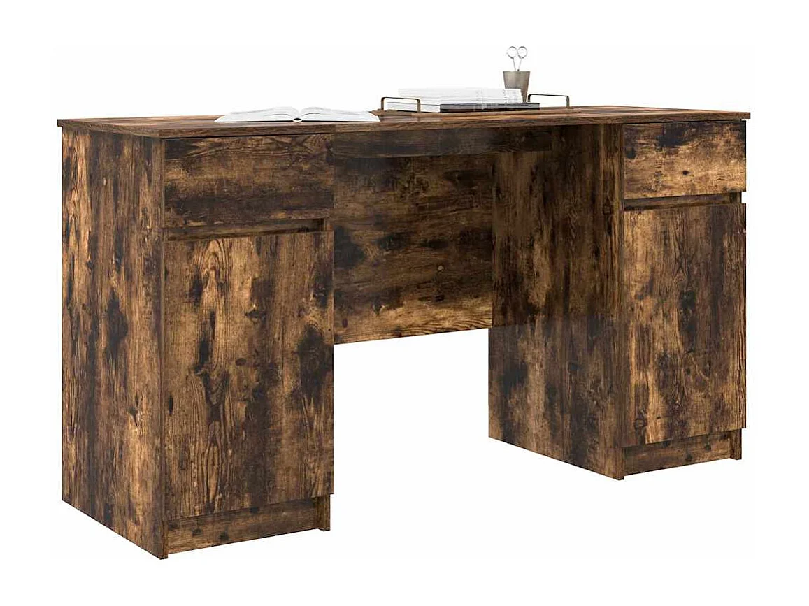 Bureau met deur Gerookt eikenhout 140 x 49 x 76 cm Technisch hout