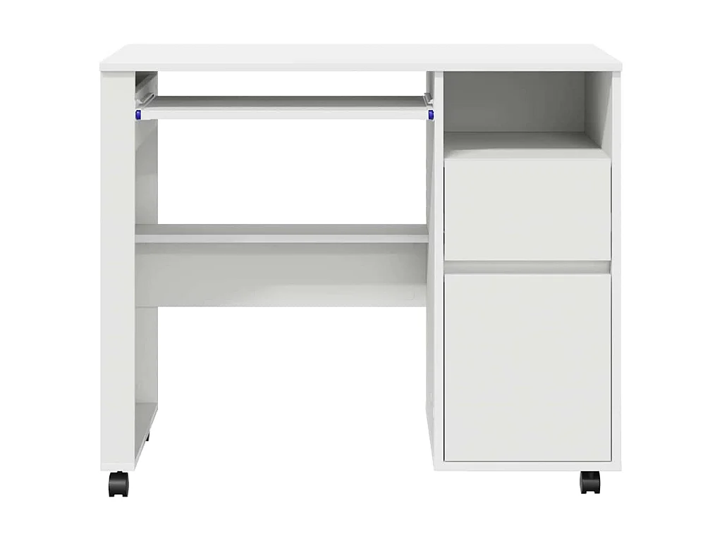 Scrivania con ruote Bianca 91 x 50 x 77 cm Legno ingegnerizzato