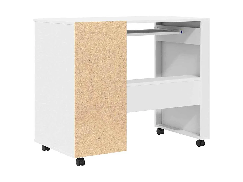Scrivania con ruote Bianca 91 x 50 x 77 cm Legno ingegnerizzato