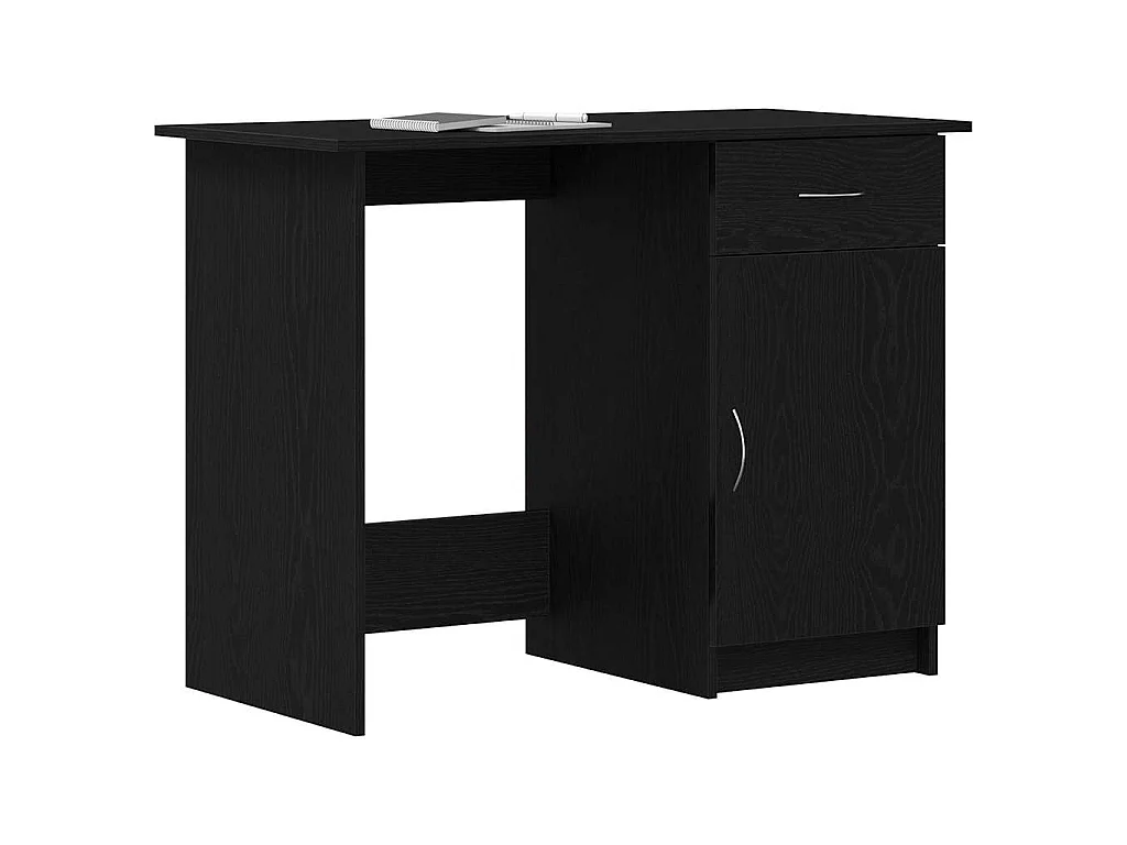 Scrivania in rovere nero 100 x 50 x 76 cm in legno ingegnerizzato