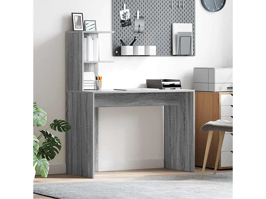 Bureau Sonoma gris 102 x 50 x 124 cm Bois d'ingénierie