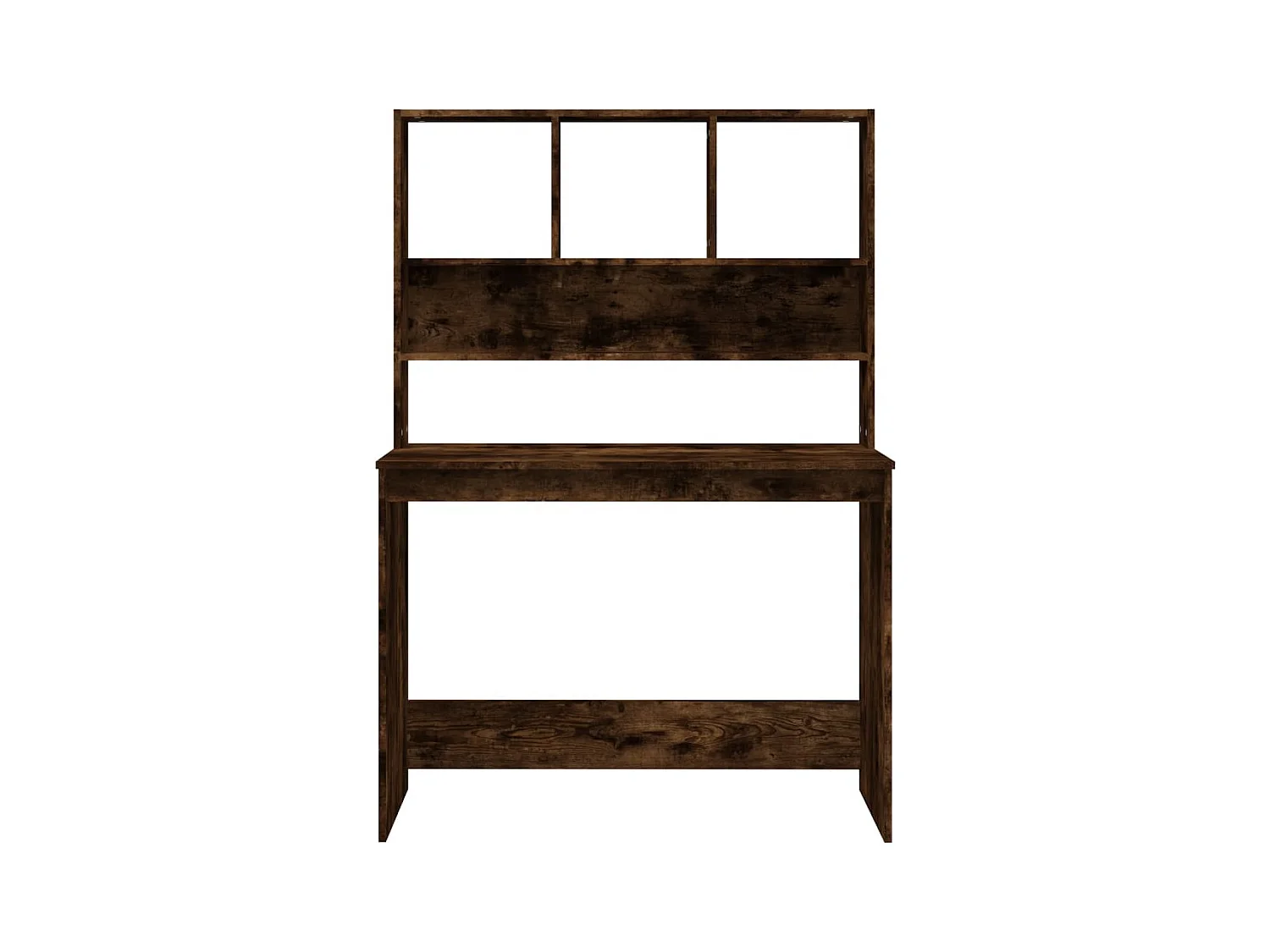 Escritorio con estantes Roble ahumado 102x45x148 cm Madera de ingeniería