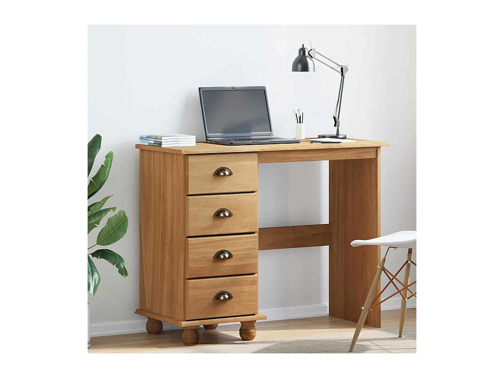 Bureau ASKIM Marron 95 x 40 x 75 cm Bois massif en pin