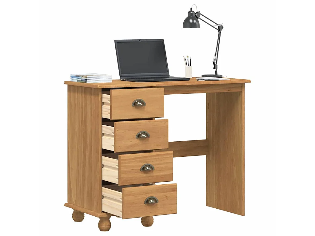 Scrivania ASKIM marrone 95 x 40 x 75 cm in legno massello di pino
