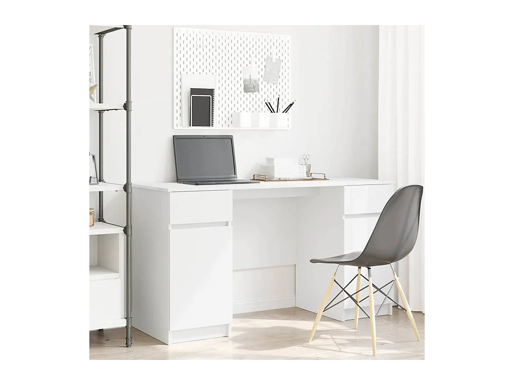 Bureau avec tiroir Blanc 140 x 49 x 76 cm Bois d'ingénierie