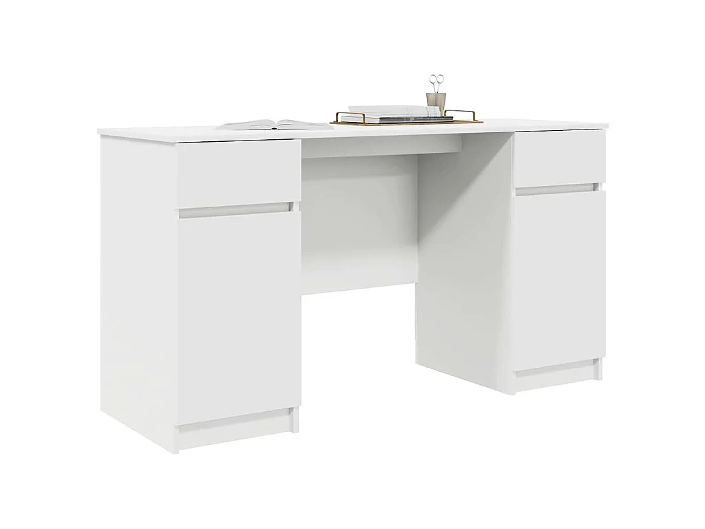 Scrivania con cassetto Bianco 140 x 49 x 76 cm Legno ingegnerizzato