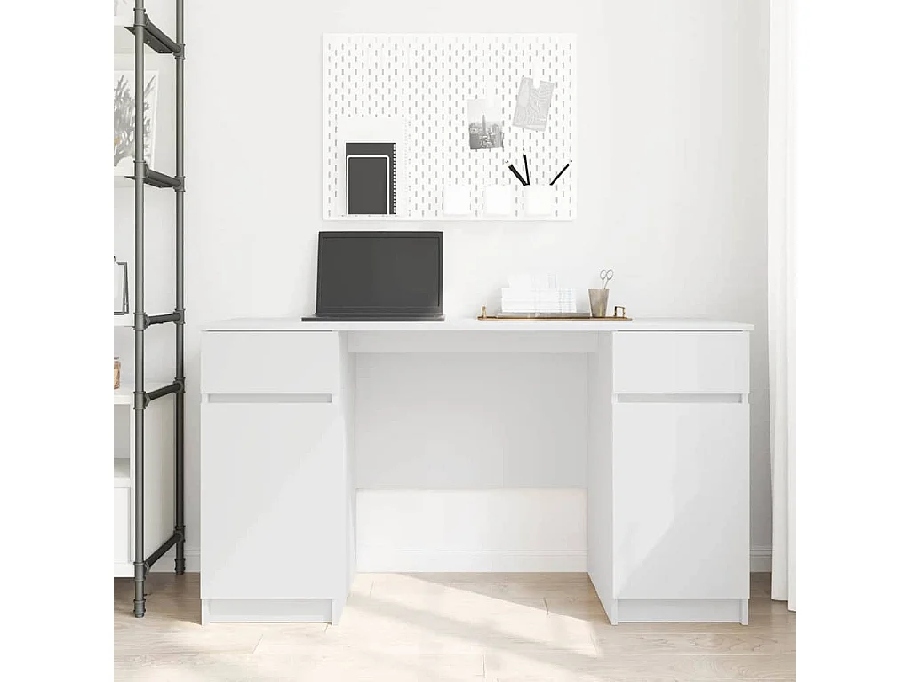 Scrivania con cassetto Bianco 140 x 49 x 76 cm Legno ingegnerizzato