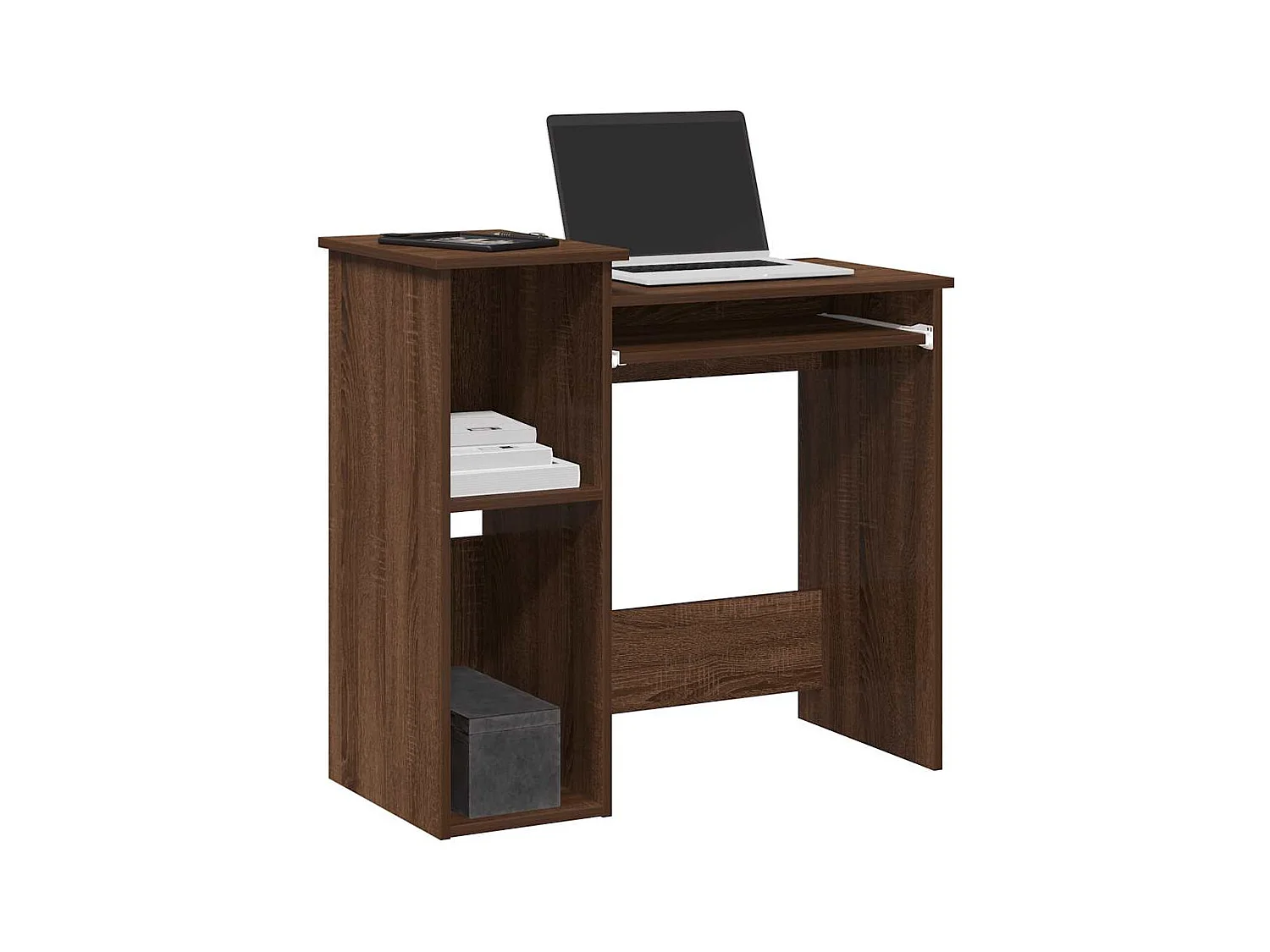 Bureau et étagères chêne marron 84x40x78 cm bois d'ingénierie
