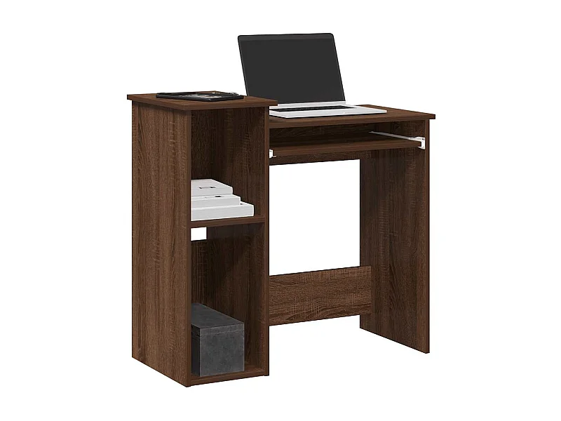 Escritorio y estanterías roble marrón 84x40x78 cm madera de ingeniería