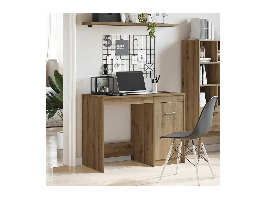 Handgefertigter Eichenschreibtisch 100x50x76 cm Holzwerkstoff