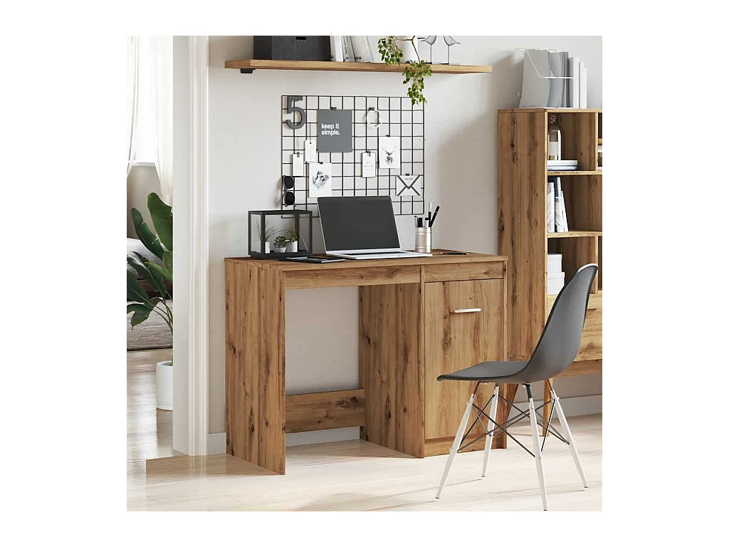 Handgefertigter Eichenschreibtisch 100x50x76 cm Holzwerkstoff