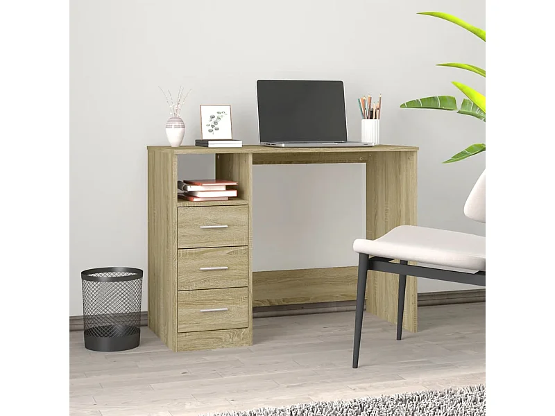 Bureau met lades Sonoma eiken 102x50x76 cm Technisch hout