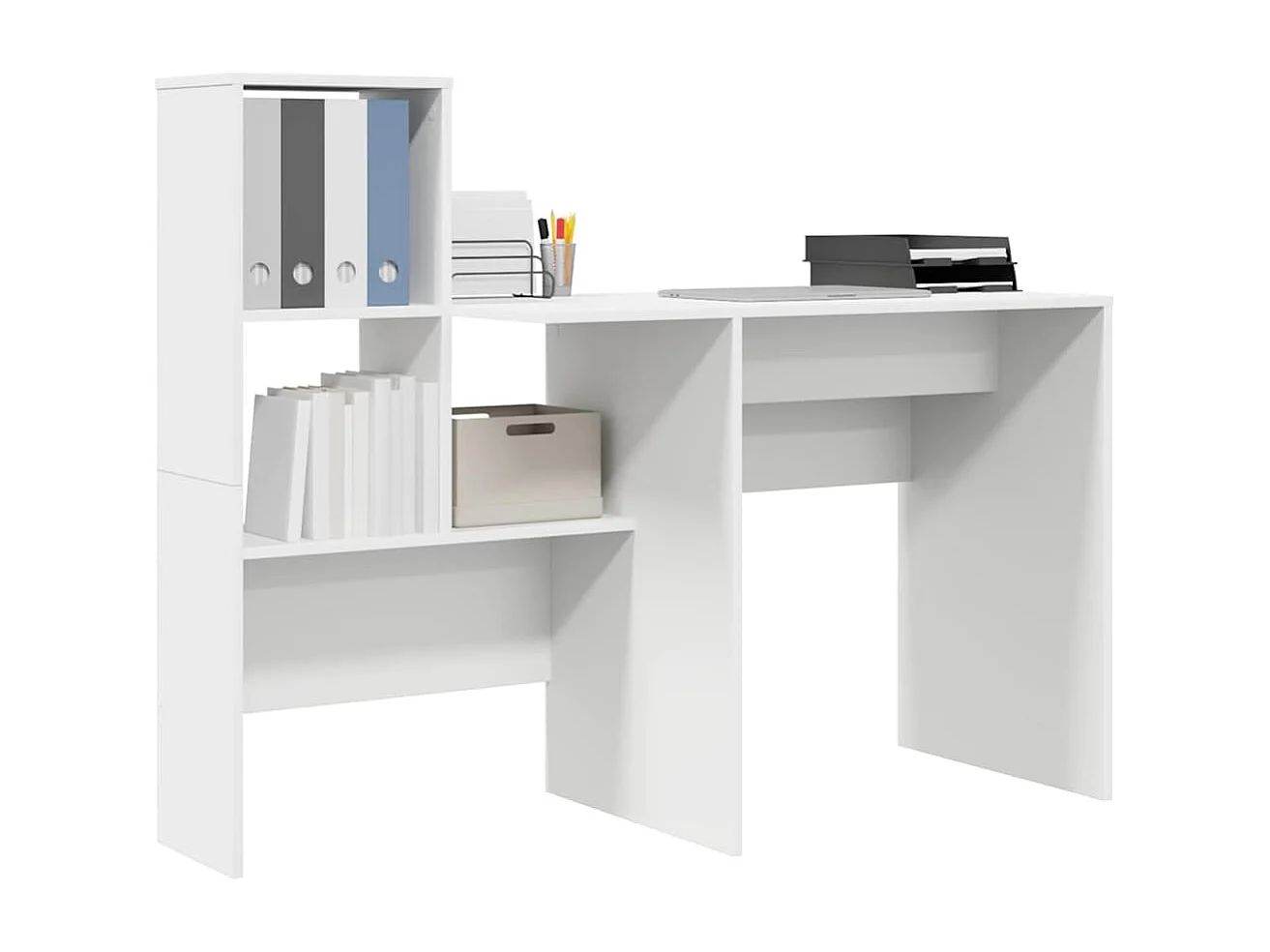 Wit bureau 131,5 x 50 x 106,5 cm bewerkt hout