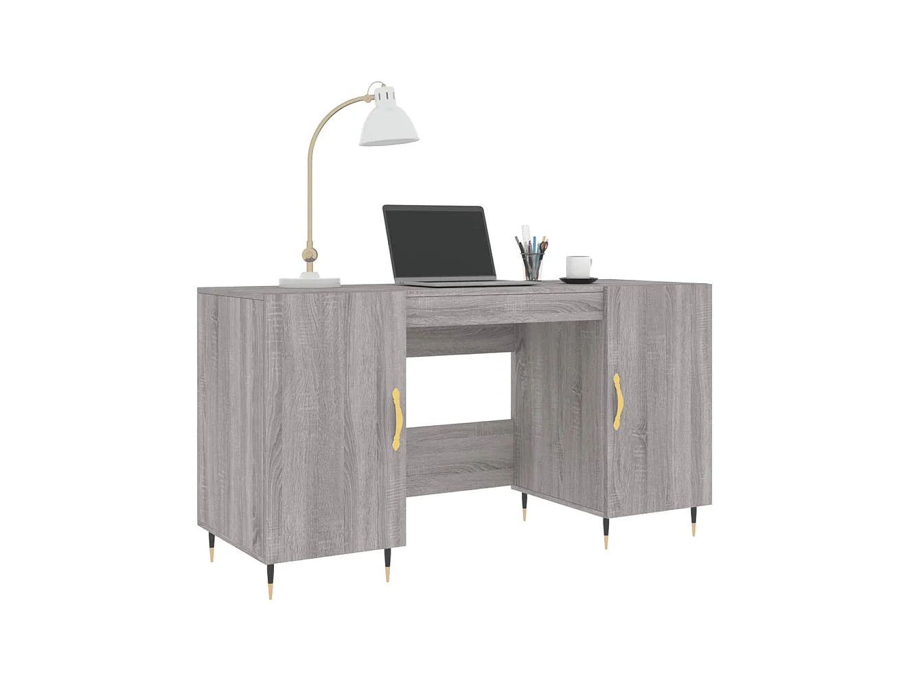 Sonoma grijs bureau 140x50x75 cm bewerkt hout