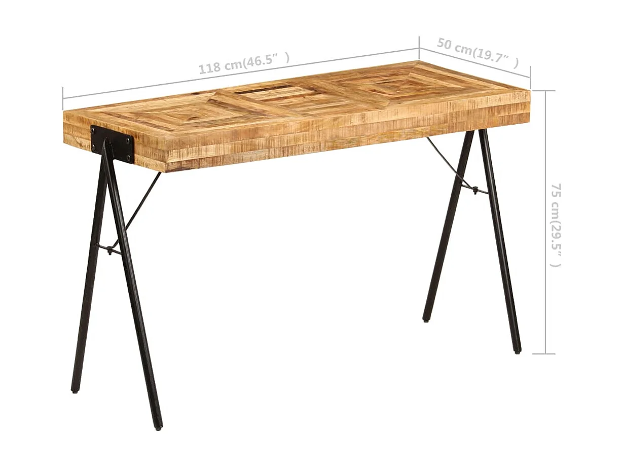 Schrijftafel Massief mangohout 118 x 50 x 75 cm