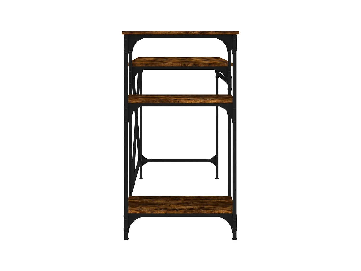 Bureau avec étagères chêne 105x50x90 cmbois d'ingénierie et fer