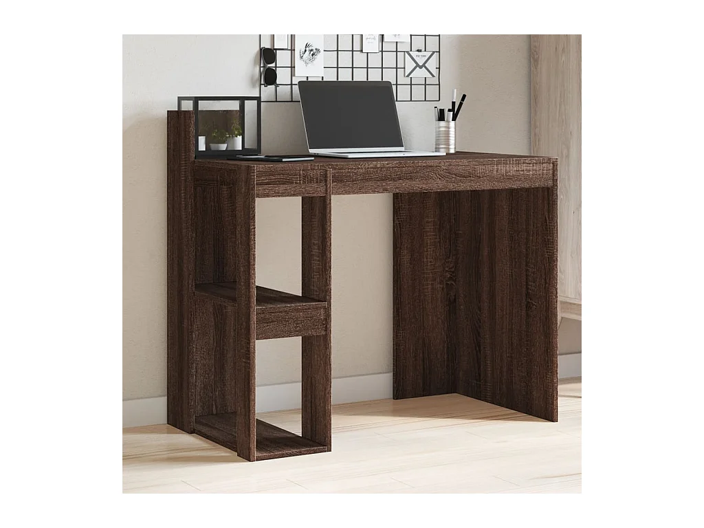Bureau chêne marron 103,5x56,5x94 cm bois d'ingénierie