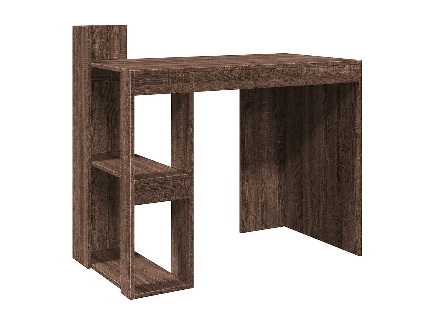 Escritorio de roble marrón 103,5x56,5x94 cm madera de ingeniería