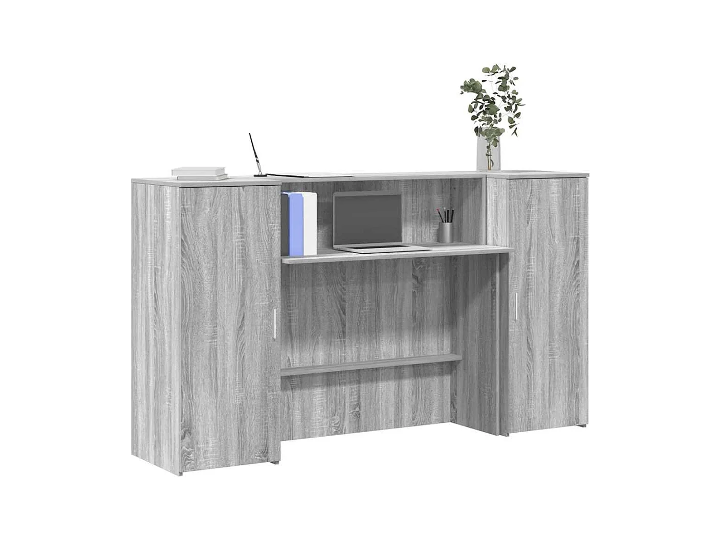 Bureau de réception sonoma gris 180x50x103,5 cm bois ingénierie