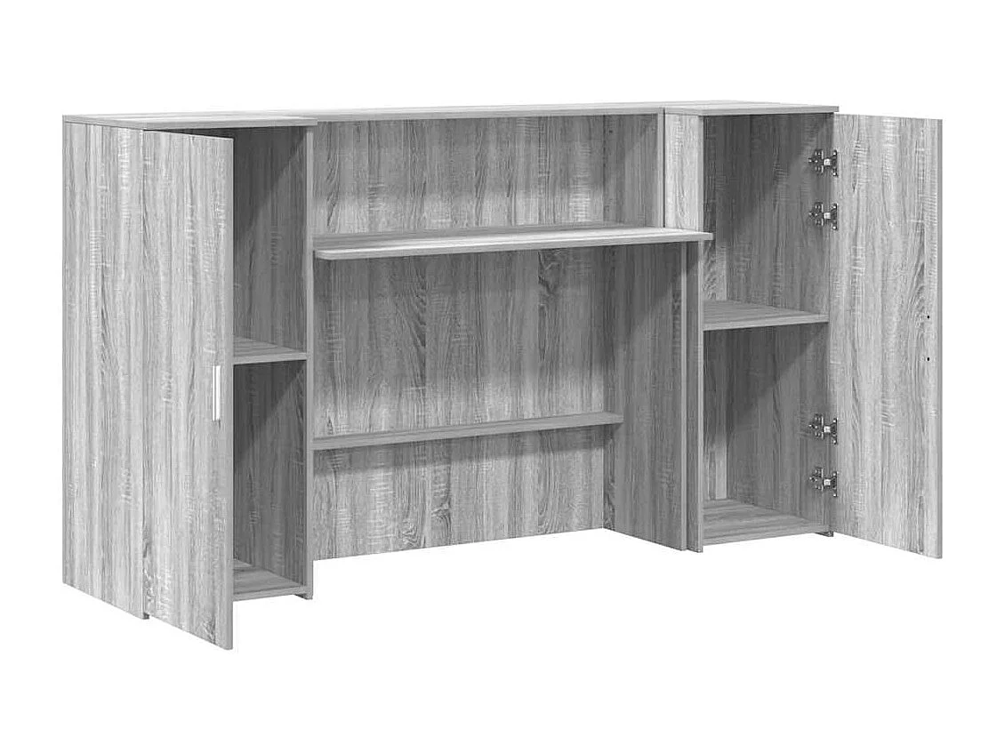 Sonoma grijs receptiebalie 180x50x103,5 cm bewerkt hout