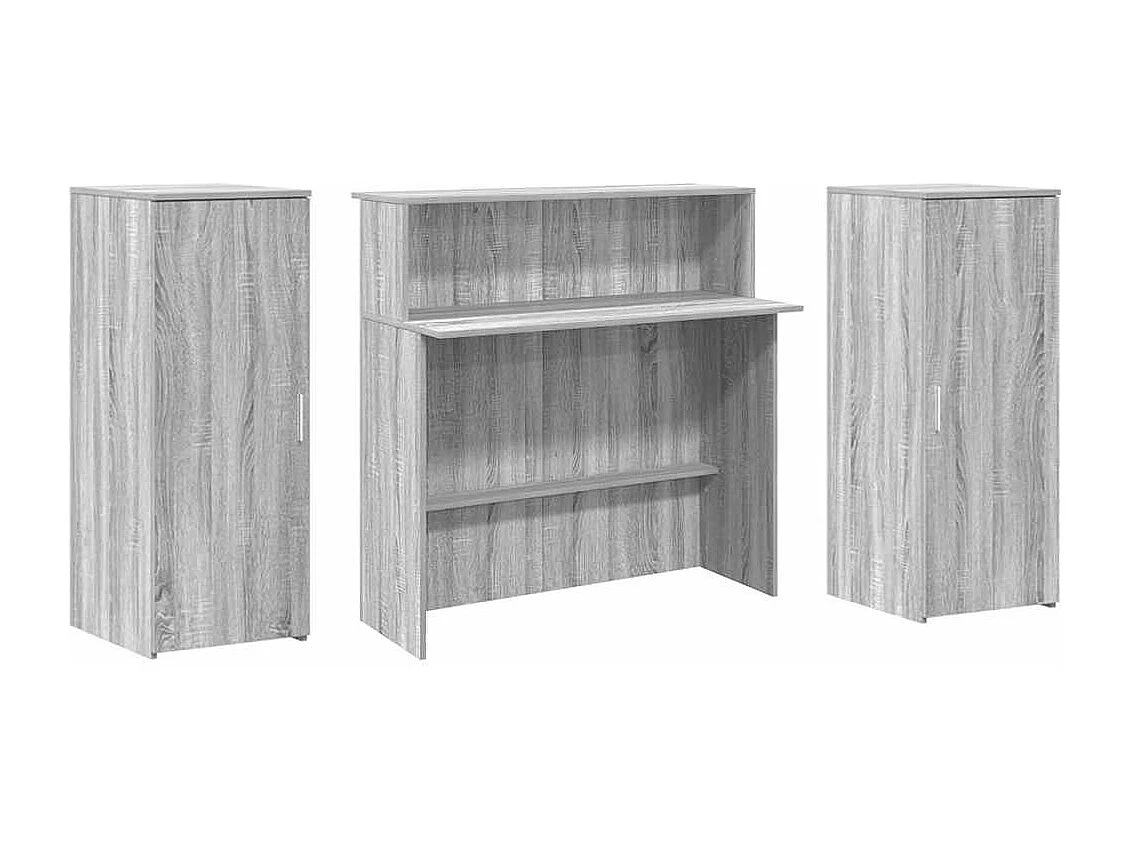 Sonoma grijs receptiebalie 180x50x103,5 cm bewerkt hout