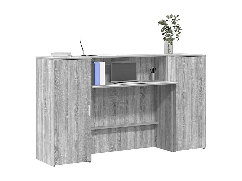 Banco reception grigio Sonoma 180x50x103,5 cm in legno ingegnerizzato