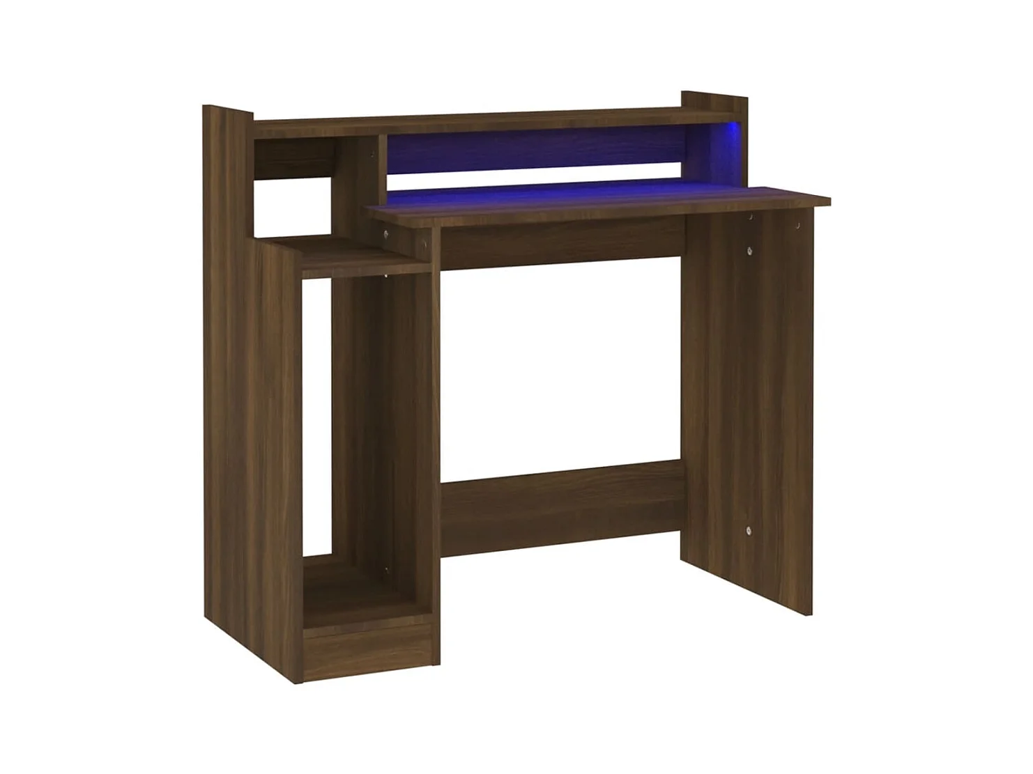 Bureau en LED-verlichting Bruin eiken 97x45x90 cm Bewerkt hout