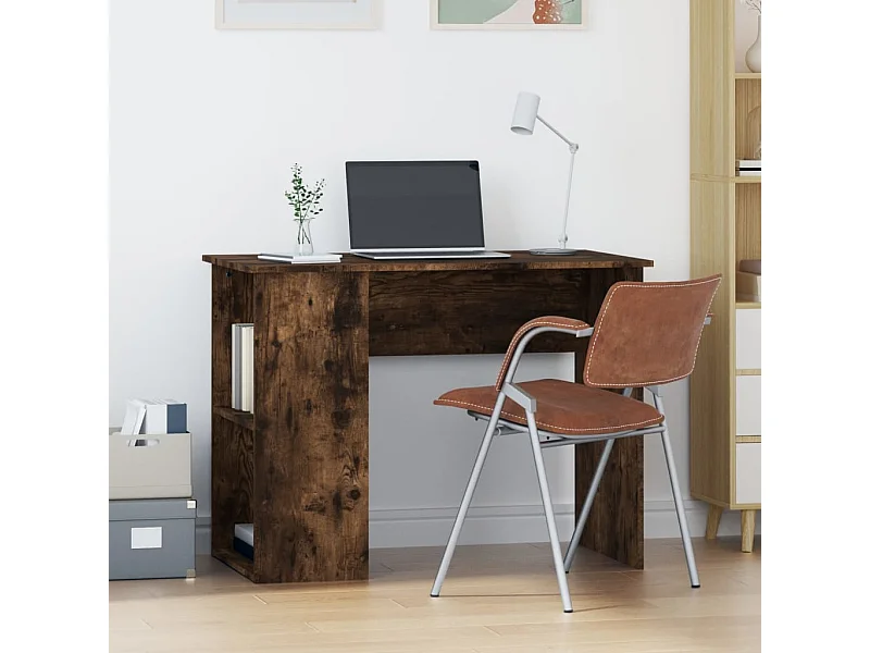 Gerookt eikenhouten bureau 100x55x75 cm bewerkt hout
