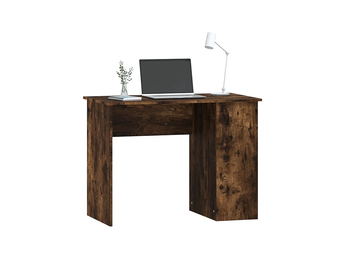 Gerookt eikenhouten bureau 100x55x75 cm bewerkt hout