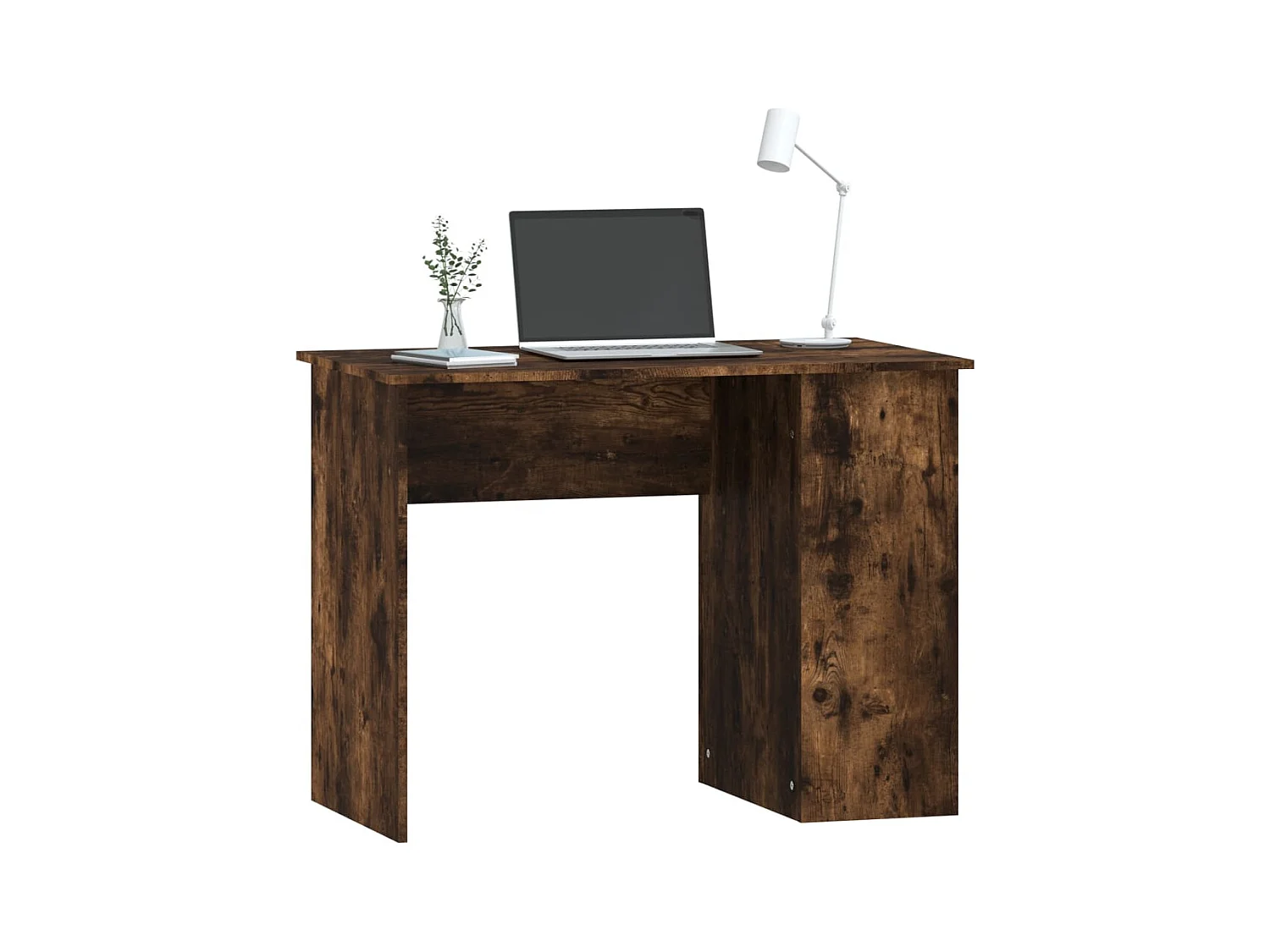 Gerookt eikenhouten bureau 100x55x75 cm bewerkt hout