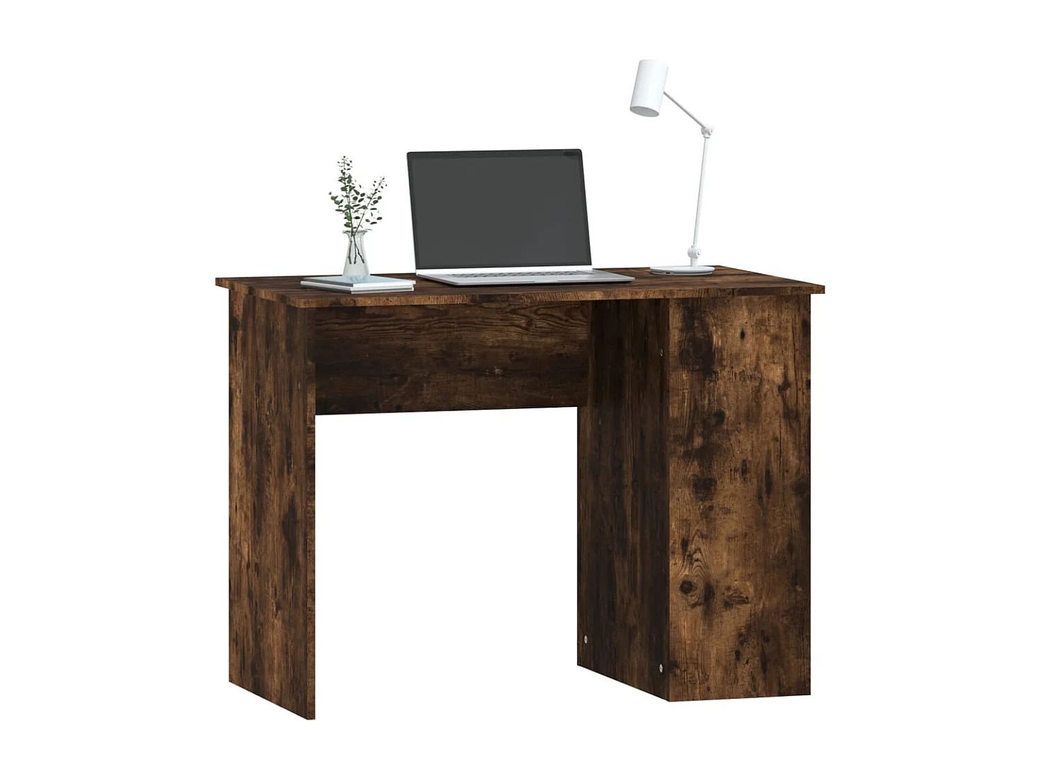 Escritorio de roble ahumado 100x55x75 cm madera de ingeniería