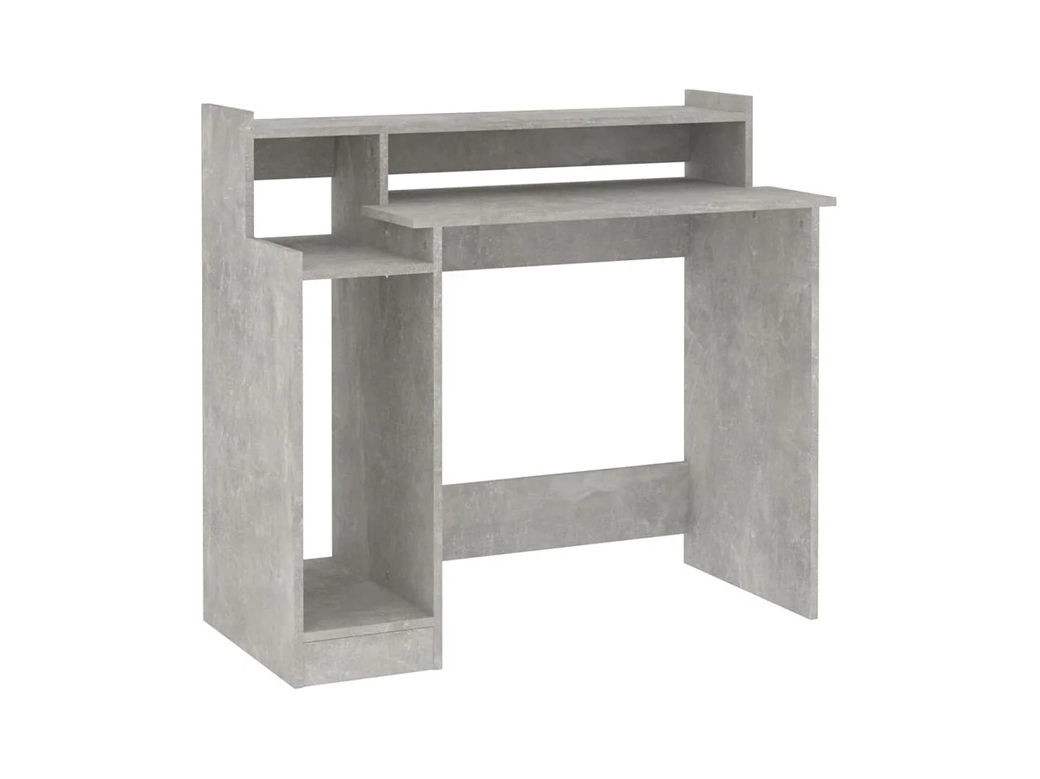 Escritorio y lámparas LED Gris hormigón 97x45x90 cm Madera de ingeniería