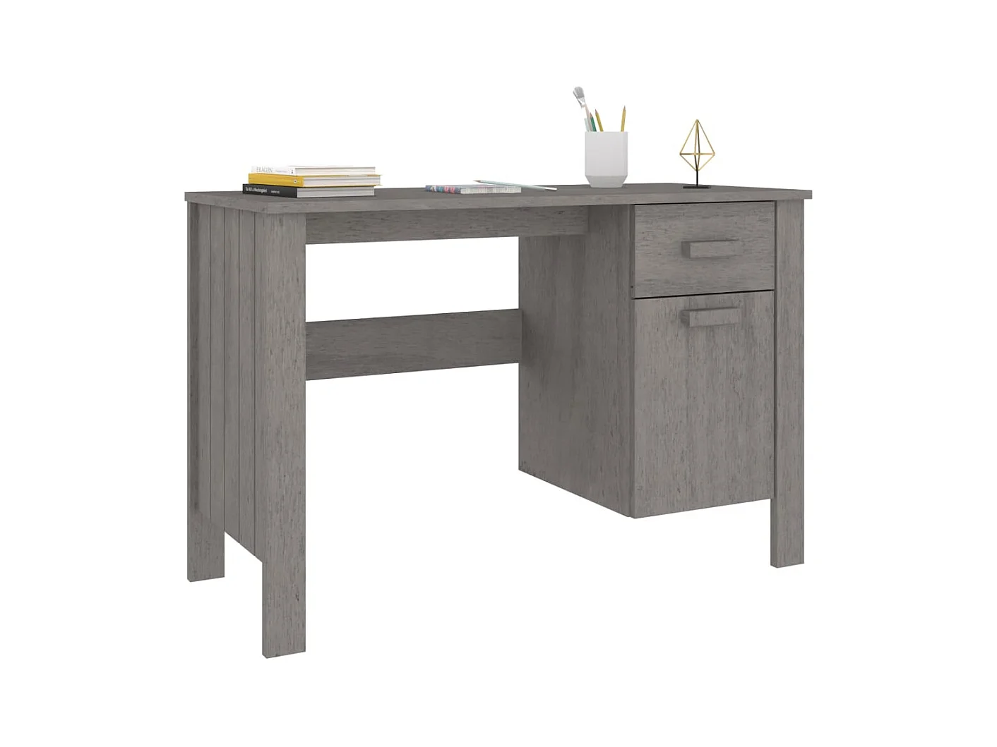 HAMAR Bureau Lichtgrijs 113x50x75 cm Massief grenenhout